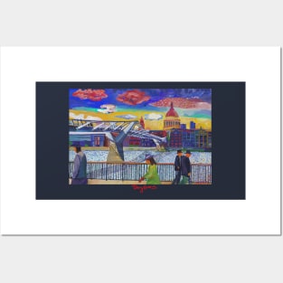 Millennium Bridge London Posters and Art